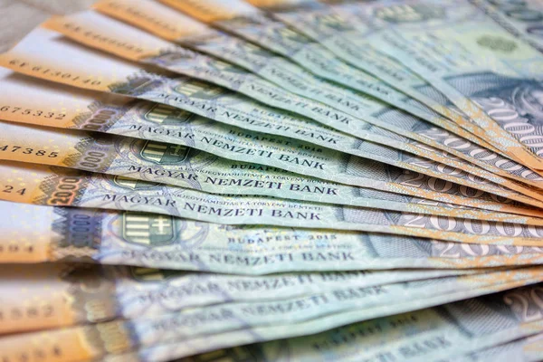 Farklı Macar banknotlar, 20 bin Huf. 20000 Forinti yığını.
