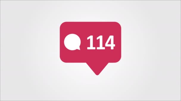 4 k sosyal medya kırmızı yorum sayaç, zamanlı Yorumlar gösterir. — Stok video