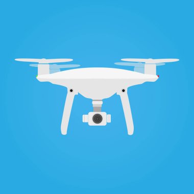 Drone simge vektör çizim. Quadrocopter eylem kamera Eps10 vektör ile.