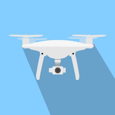 Drone simge vektör çizim. Quadrocopter eylem kamera Eps10 vektör ile.