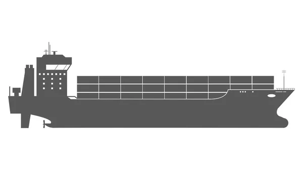 Cargo Ship Icon with Container Loads in the export-import Shipping Process. — Stock Vector