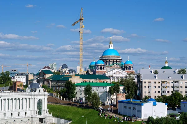 Construction Cathedral Kazan Icon Mother God Russia — Stock Photo, Image