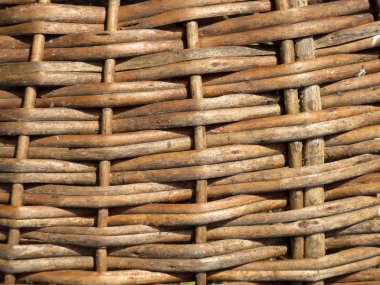 Eski el dokuma doğal willow ahşap Close-up.