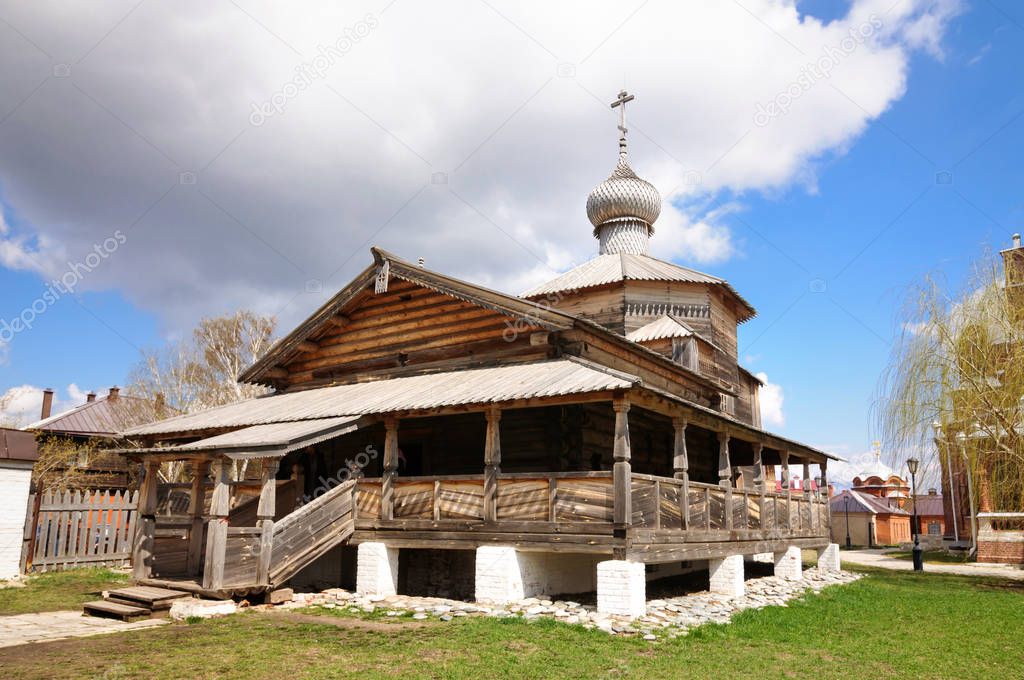 Wooden Trinity Church is the oldest building in Sviyazhsk.