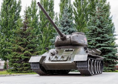 Eski efsanevi Sovyet tank tarihi anıtı, Rusya.
