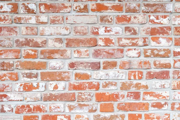 白色和红色的旧砖墙 — 图库照片