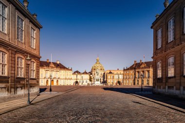 güzel cityscape tarihi binalar ve eski Katedrali boş Meydanı, Kopenhag, Danimarka
