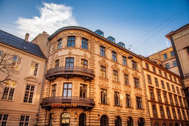Copenhagen, Danimarka - 6 Mayıs 2018: Restoran Brnnum binanın