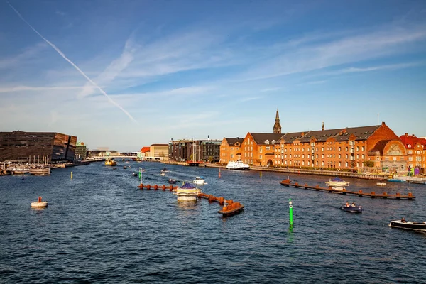 Copenhague Danemark Mai 2018 Vue Aérienne Paysage Urbain Avec Rivière Photo De Stock
