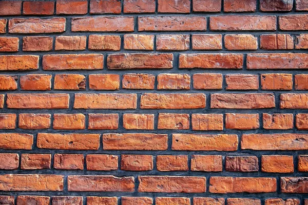 Voller Rahmen der leeren Backsteinmauer Hintergrund — Stockfoto