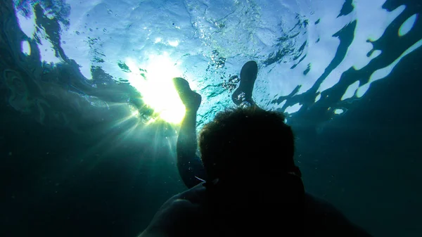 Viver Sob Água Peixes Coral Belas Paisagens Água Azul Clara — Fotografia de Stock