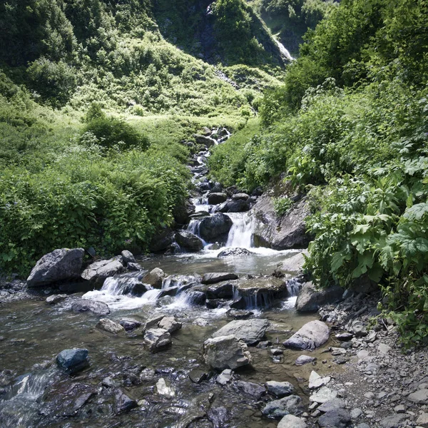 dağlarda yüksek şelale güzel görünümü