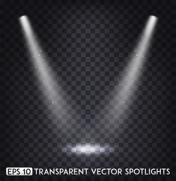 White Transparent Vector Spot Lights / Spotlights Effect For  Party, Scene, Stage,Gallery or Holiday Design