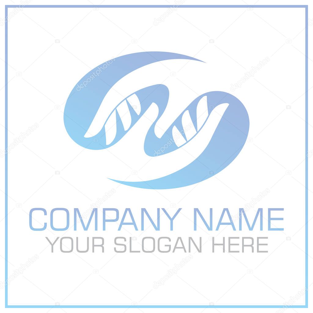 Two Hands Vector Logo Design for Kids / Elder Care Service