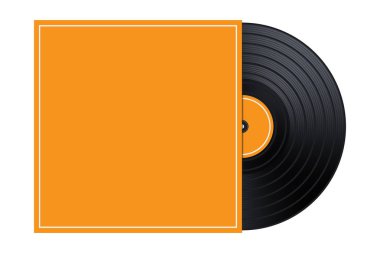 Vektör vinil kutusunda / kapağı Mockup / şablon çizimi