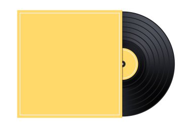 Vektör vinil kutusunda / kapağı Mockup / şablon çizimi