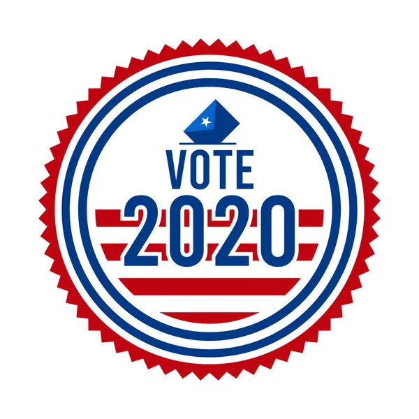 Emblema Votação Eleitoral Presidencial 2020 Usa Patriotic Stars Stripes Estados — Vetor de Stock