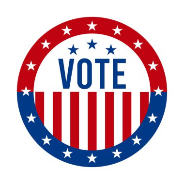 2020 Presidential Election Vote Badge - United States of America. USA Patriotic Symbol - American Flag. Democratic / Republican Support Pin, Emblem, Stamp or Button. November 3 clipart