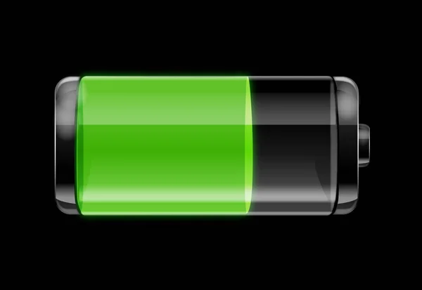 Poziom Naładowania Baterii Kolorze Zielonym — Wektor stockowy