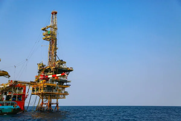 Plataforma Construcción Offshore Para Producción Petróleo Gas Industria Del Petróleo — Foto de Stock