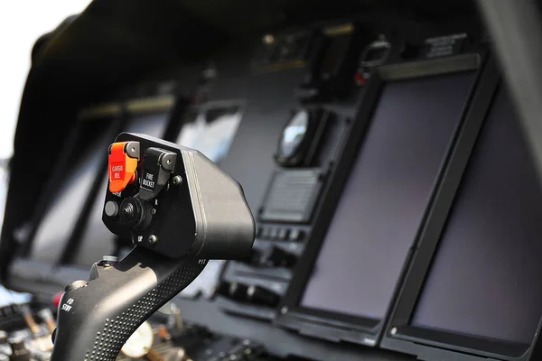 Painel Controle Equipamento Controle Avião Cockpit Cockpit Avião Com Muitas — Fotografia de Stock