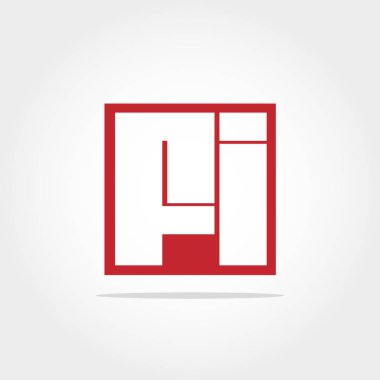 İlk harf Fi Logo vektör tasarımı