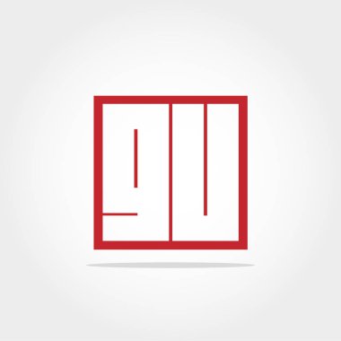 İlk harf Gu Logo vektör tasarımı