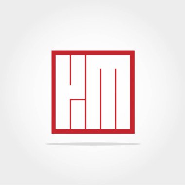 İlk harf Km Logo vektör tasarımı