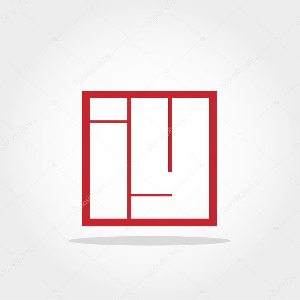 Initial Letter IY Logo Vector Design