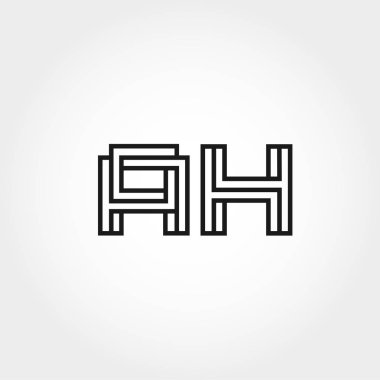 İlk mektup Ah Logo şablonu vektör tasarımı