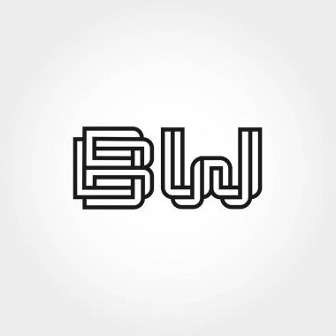 İlk harf Bw Logo şablonu vektör tasarımı