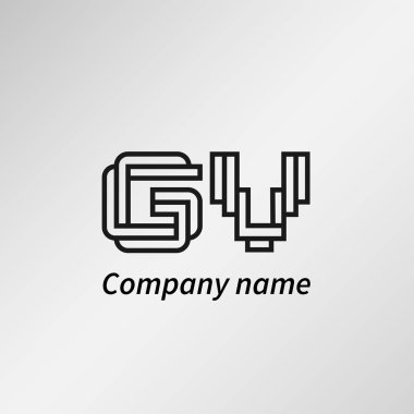 İlk harf Gv Logo tasarım şablonu