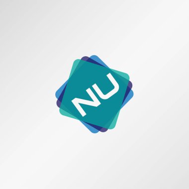 İlk harf Nu Logo tasarım şablonu