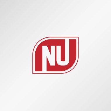 İlk harf Nu Logo tasarım şablonu