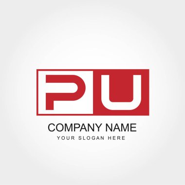 İlk harf Pu Logo vektör tasarımı
