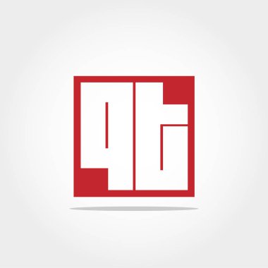 İlk harf Qt Logo vektör tasarımı