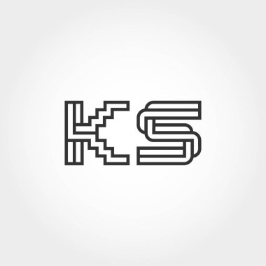 İlk Leter Ks logosuna vektör tasarımı