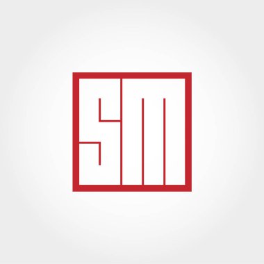 Initial Leter SM Logo Vector Design clipart