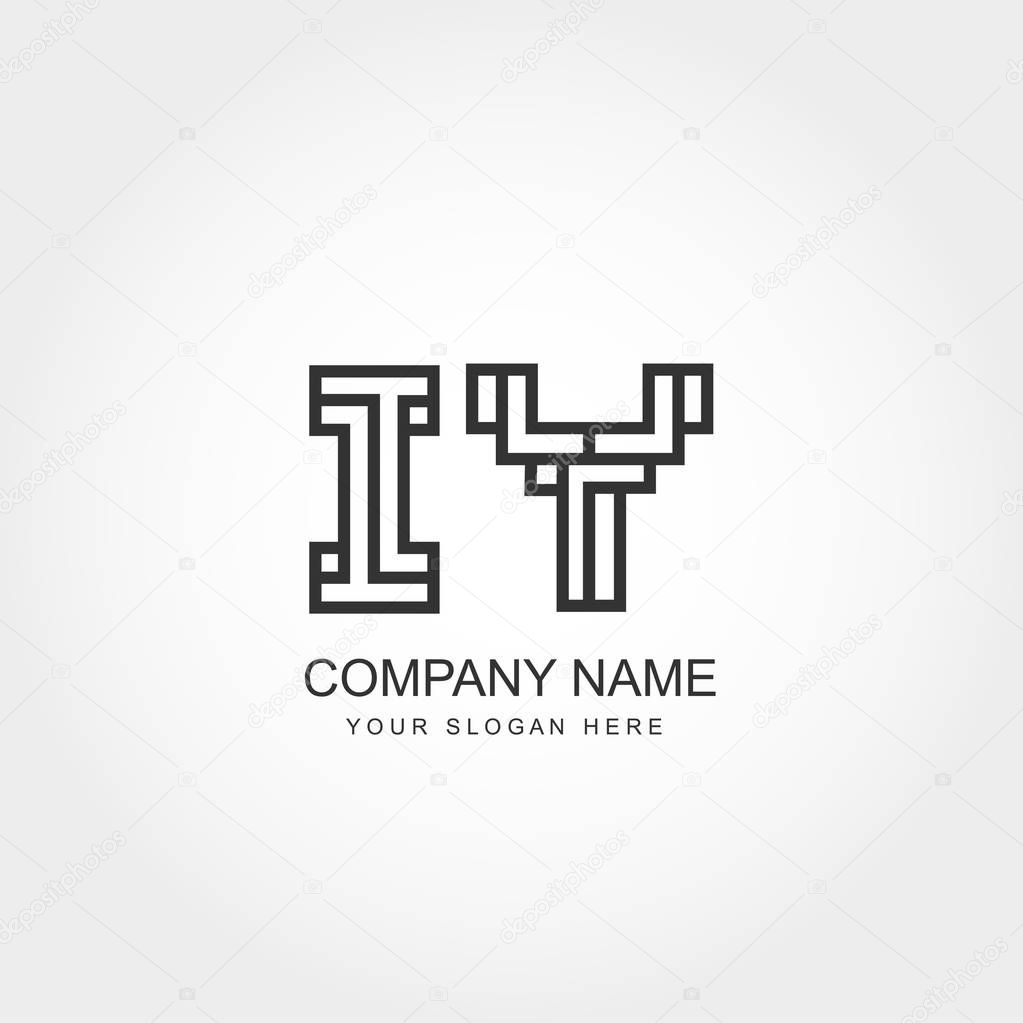 Initial Letter IY Logo Vector Design