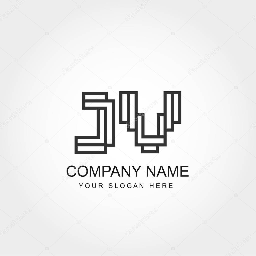 Initial Leter JV Logo Vector Design