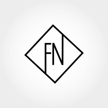 İlk harf Fn Logo vektör tasarımı