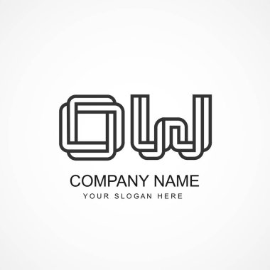 İlk mektup Ow Logo tasarım şablonu