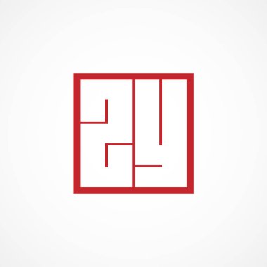 İlk harf Zy Logo tasarım şablonu