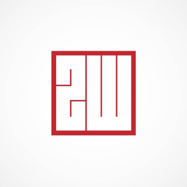 İlk harf Zw Logo tasarım şablonu