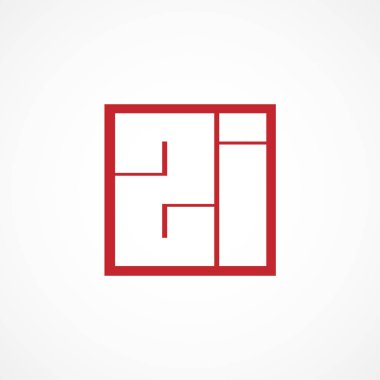 İlk harf Zi Logo tasarım şablonu