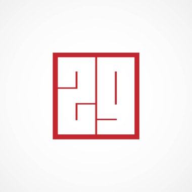 İlk harf Zg Logo tasarım şablonu