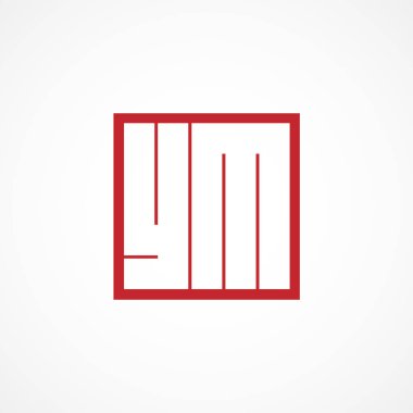 İlk harf Ym Logo tasarım şablonu
