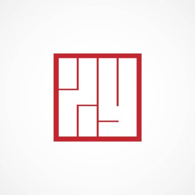 İlk harf Xy Logo tasarım şablonu