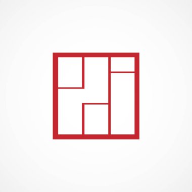 İlk Harf Xi Logo tasarım şablonu