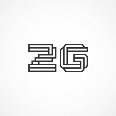 İlk harf Zg Logo tasarım şablonu